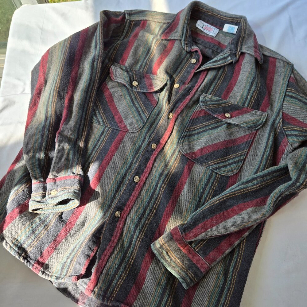 Vintage Private Property Flannel Button Up Shirt Size Large